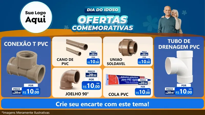 Modelo de TV para TV Horizontal com o tema Dia do Idoso para Tubos e conexões