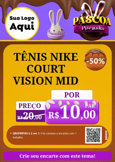 Modelo de Cartaz para Cartaz A4 Vertical com o tema Páscoa Premiada para Calçados