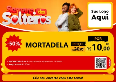 Modelo de Cartaz para Cartaz A4 Horizontal com o tema Semana dos Solteiros para Frios e Laticínios