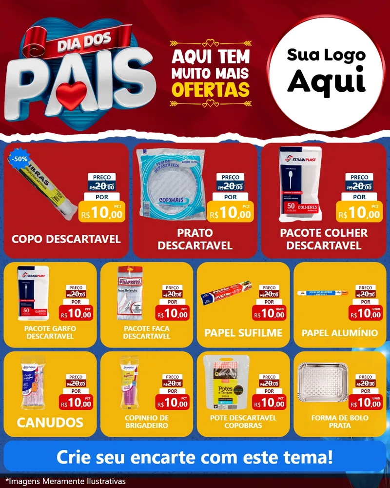 Modelo de Rede Social para Feed Instagram com o tema Dia dos Pais para Embalagens