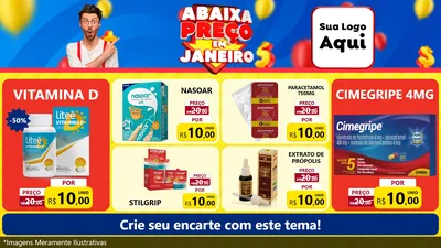 Modelo de TV para TV Horizontal com o tema Abaixa Preço em Janeiro para Farmácia