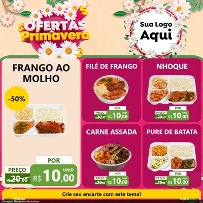 Modelo de Rede Social para Feed Facebook com o tema Ofertas de Primavera para Restaurante