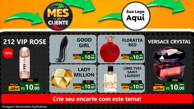 Modelo de TV para TV Horizontal com o tema Mês do Cliente para Perfumes