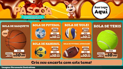 Modelo de TV para TV Horizontal com o tema Páscoa Fantástica para Artigos Esportivos