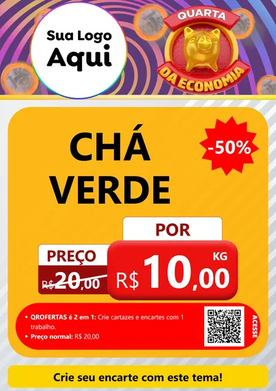 Modelo de Cartaz para Cartaz A4 Vertical com o tema Quarta da Economia para Produtos Naturais