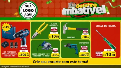 Modelo de TV para TV Horizontal com o tema Outubro Imbatível para Maquinas e Ferramentas