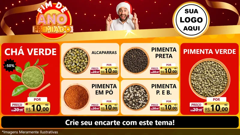 Modelo de TV para TV Horizontal com o tema Fim de Ano Premiado para Produtos Naturais