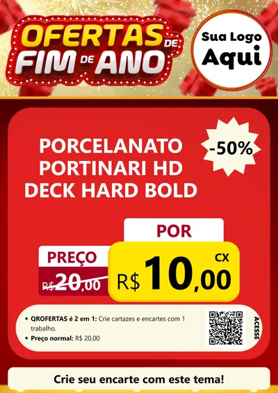 Modelo de Cartaz para Cartaz A4 Vertical com o tema Ofertas de Fim de Ano para Pisos e revestimentos