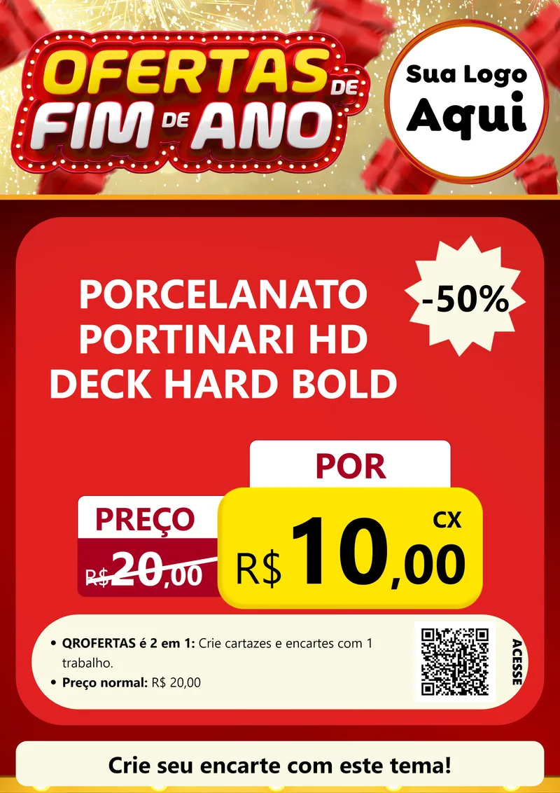 Modelo de Cartaz para Cartaz A4 Vertical com o tema Ofertas de Fim de Ano para Pisos e revestimentos