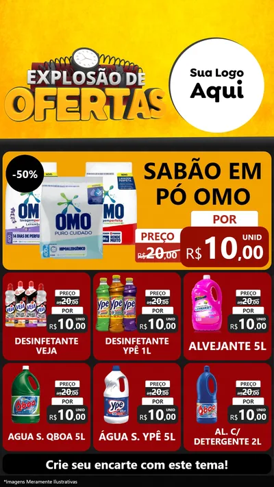 Modelo de Rede Social para Stories com o tema Explosão de Ofertas para Produtos de Limpeza