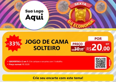 Modelo de Cartaz para Cartaz A4 Horizontal com o tema Sexta da Economia para Cama, Mesa e Banho
