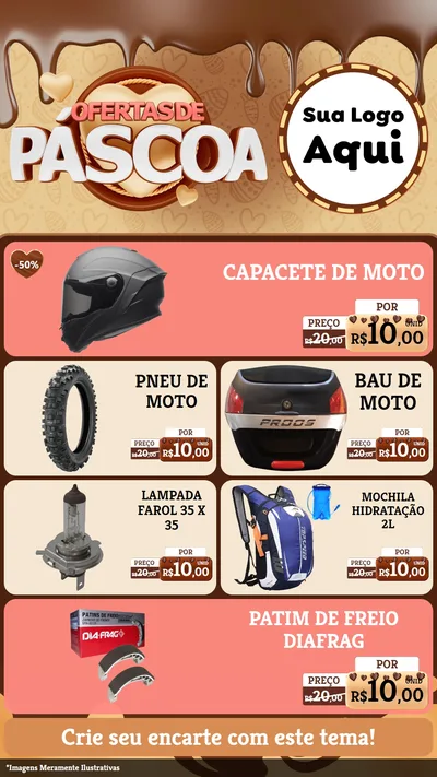 Modelo de TV para TV Vertical com o tema Ofertas de Páscoa para Moto peças