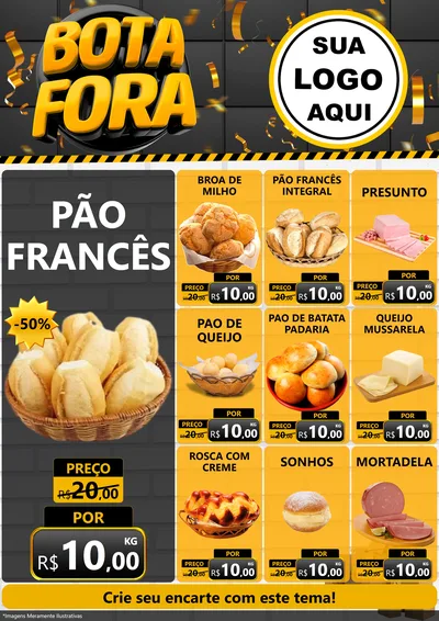 Modelo de Encarte para Encarte A4 Vertical com o tema Bota Fora para Padaria