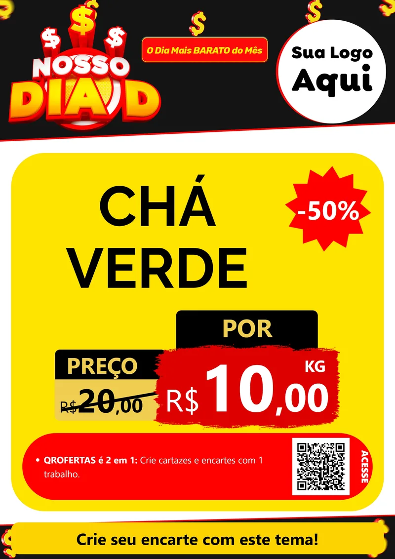 Modelo de Cartaz para Cartaz A4 Vertical com o tema Nosso Dia D para Produtos Naturais