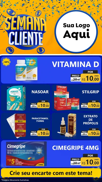 Modelo de TV para TV Vertical com o tema Semana do Cliente para Farmácia