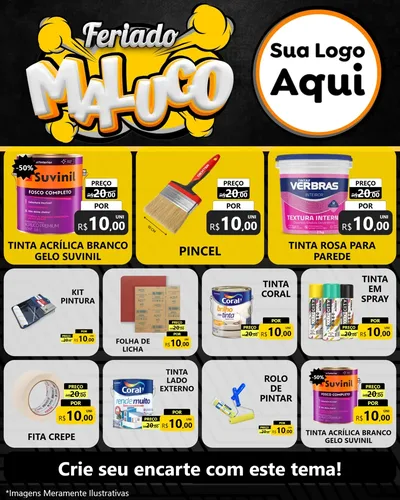 Modelo de Rede Social para Feed Instagram com o tema Feriado Maluco para Tintas e Ferramentas