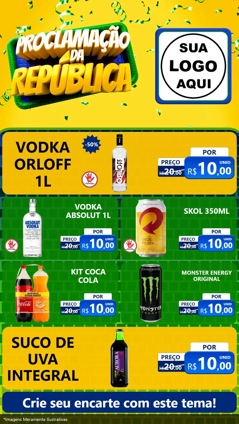 Modelo de TV para TV Vertical com o tema Proclamação da República para Distribuidora de bebidas
