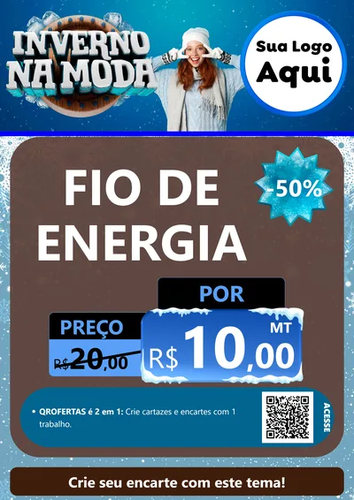 Modelo de Cartaz para Cartaz A4 Vertical com o tema Inverno na Moda para Materiais Elétricos