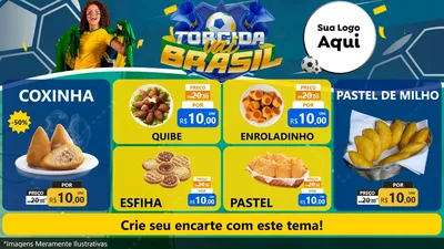 Modelo de TV para TV Horizontal com o tema Torcida Vai Brasil - Copa para Salgadaria