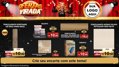Modelo de TV para TV Horizontal com o tema Ofertas da Virada para Pisos e revestimentos