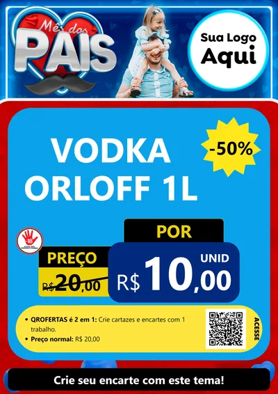 Modelo de Cartaz para Cartaz A4 Vertical com o tema Mês Dos Pais para Distribuidora de bebidas