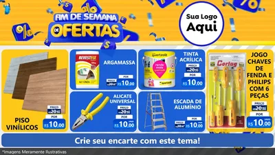 Modelo de TV para TV Horizontal com o tema Fim de Semana de Ofertas para Material para Construção