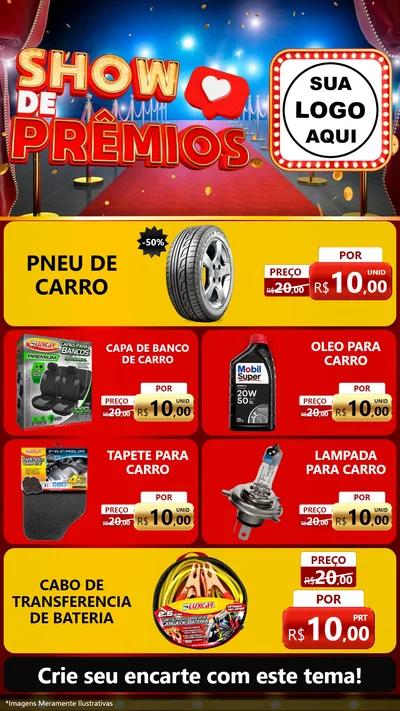 Modelo de TV para TV Vertical com o tema Show de Prêmios para Auto peças