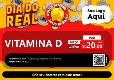 Modelo de Cartaz para Cartaz A4 Horizontal com o tema Dia Do Real para Farmácia
