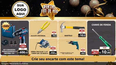 Modelo de TV para TV Horizontal com o tema Ofertas de Fim de Ano para Maquinas e Ferramentas