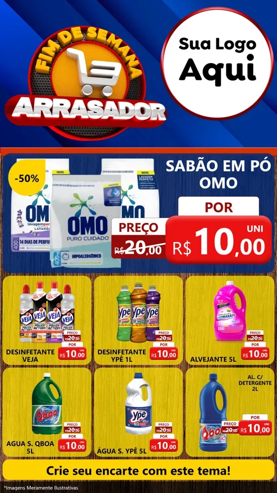 Modelo de Rede Social para Stories com o tema Fim De Semana Arrasador para Produtos de Limpeza