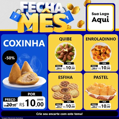 Modelo de Rede Social para Feed Facebook com o tema Fecha Mês para Salgadaria