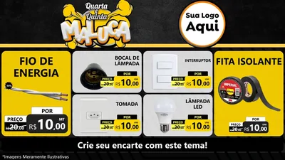 Modelo de TV para TV Horizontal com o tema Quarta e Quinta Maluca para Materiais Elétricos
