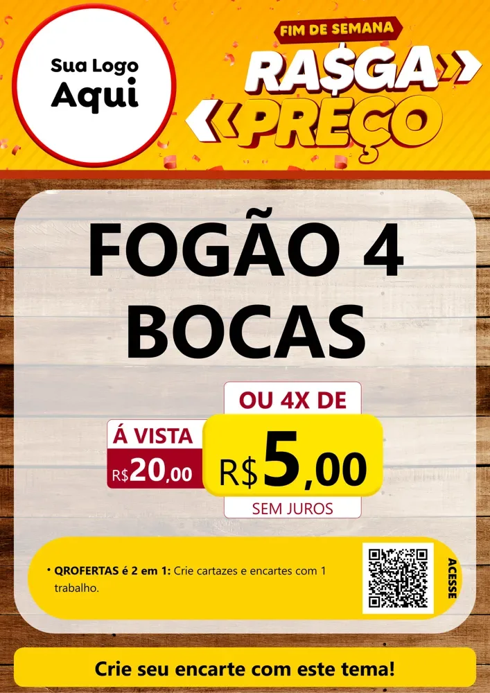 Modelo de Cartaz para Cartaz A4 Vertical com o tema Fim de Semana Rasga Preços para Móveis e Eletro