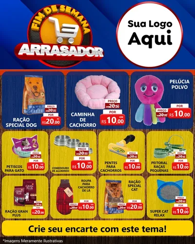 Modelo de Rede Social para Feed Instagram com o tema Fim De Semana Arrasador para Pet Shop