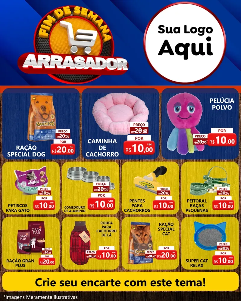 Modelo de Rede Social para Feed Instagram com o tema Fim De Semana Arrasador para Pet Shop