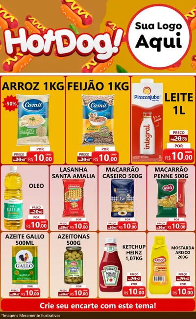 Modelo de Encarte para Encarte Grande com o tema Hot Dog