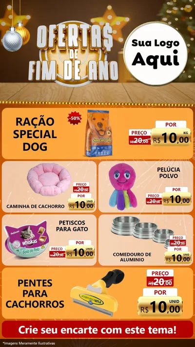 Modelo de TV para TV Vertical com o tema Ofertas de Fim de Ano para Pet Shop
