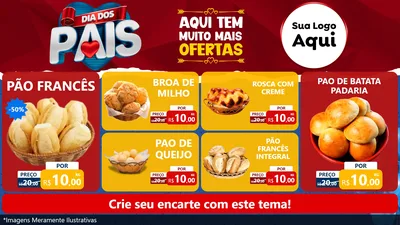 Modelo de TV para TV Horizontal com o tema Dia dos Pais para Padaria