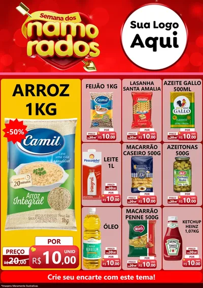 Modelo de Encarte para Encarte A4 Vertical com o tema Semana dos namorados para Supermercado