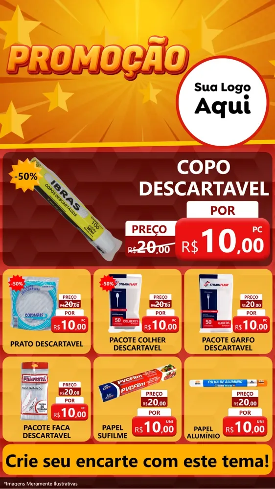 Modelo de Rede Social para Stories com o tema Promoção para Embalagens