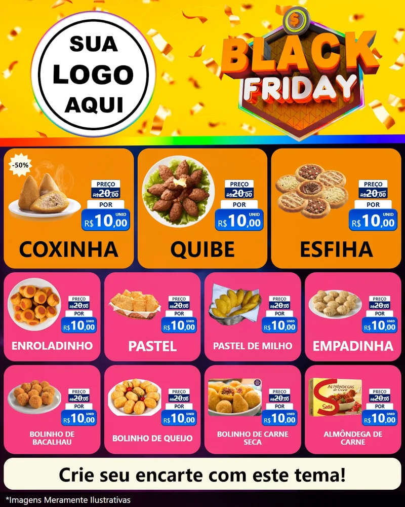 Modelo de Rede Social para Feed Instagram com o tema Black Friday para Salgadaria