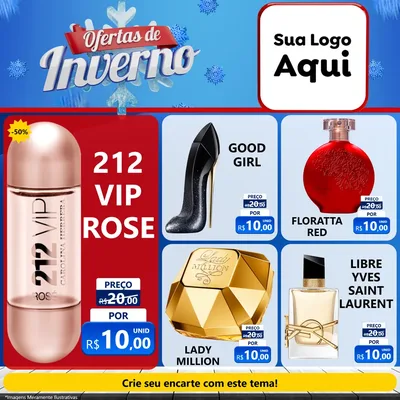 Modelo de Rede Social para Feed Facebook com o tema Ofertas de Inverno para Perfumes