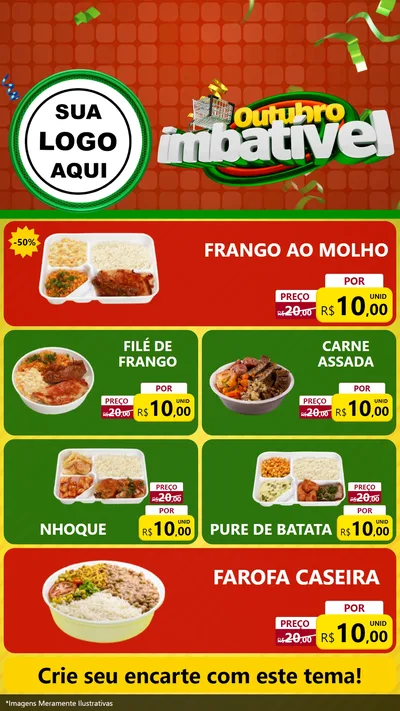 Modelo de TV para TV Vertical com o tema Outubro Imbatível para Restaurante