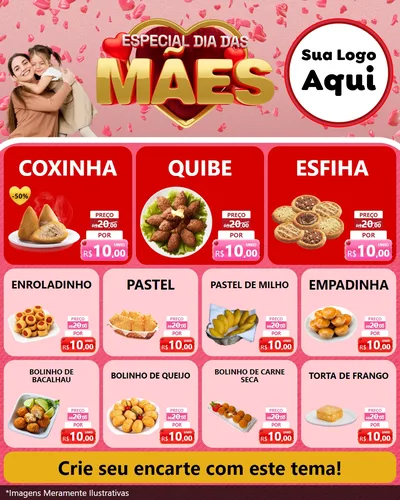 Modelo de Rede Social para Feed Instagram com o tema Especial Dia Das Mães para Salgadaria