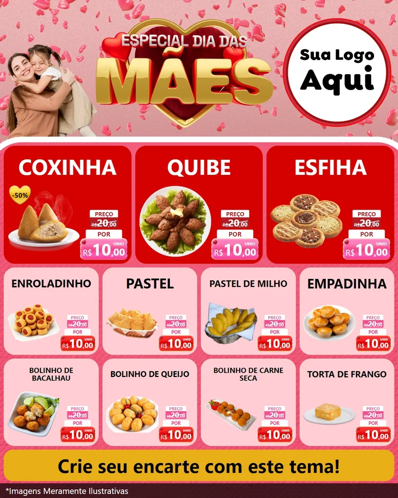 Modelo de Rede Social para Feed Instagram com o tema Especial Dia Das Mães para Salgadaria