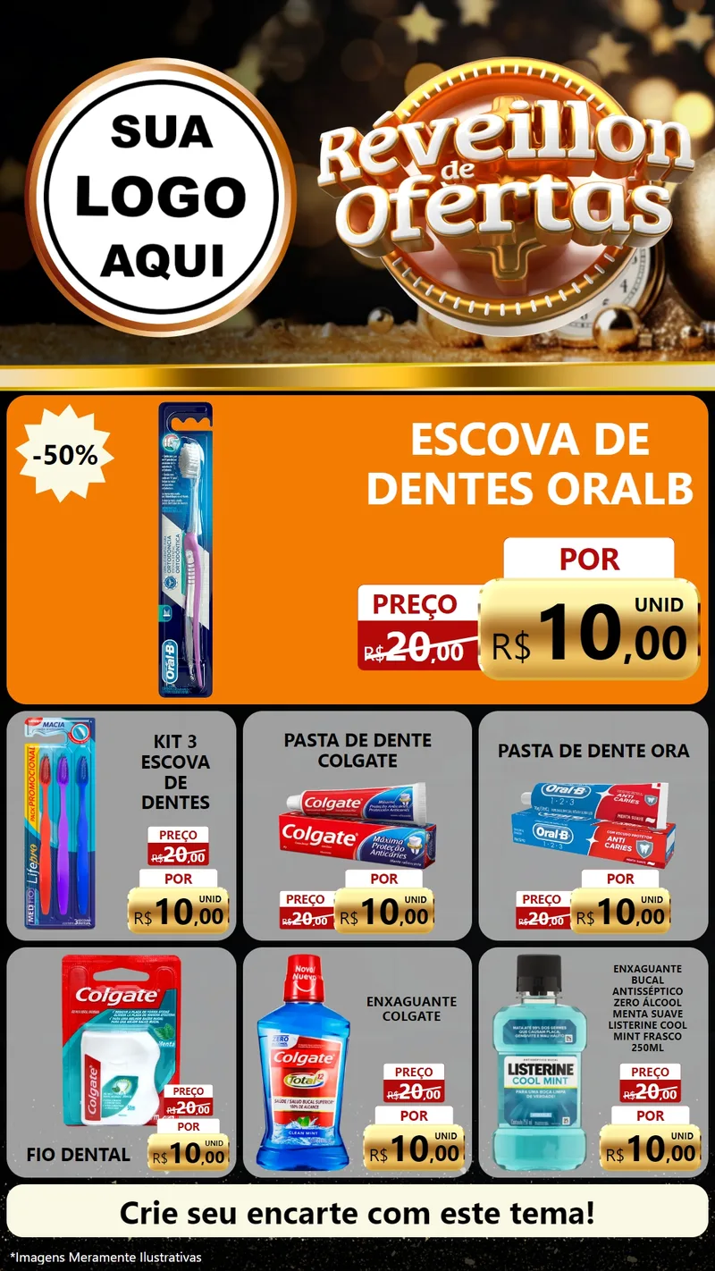 Modelo de Rede Social para Stories com o tema Réveillon de Ofertas para Higiene Pessoal