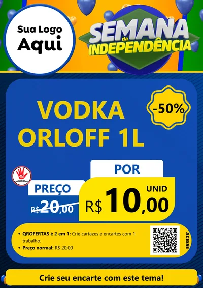 Modelo de Cartaz para Cartaz A4 Vertical com o tema Semana da Independência para Distribuidora de bebidas