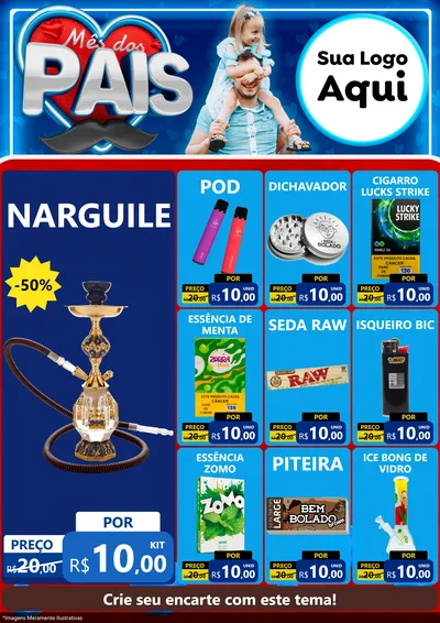 Modelo de Encarte para Encarte A4 Vertical com o tema Mês Dos Pais para Tabacaria