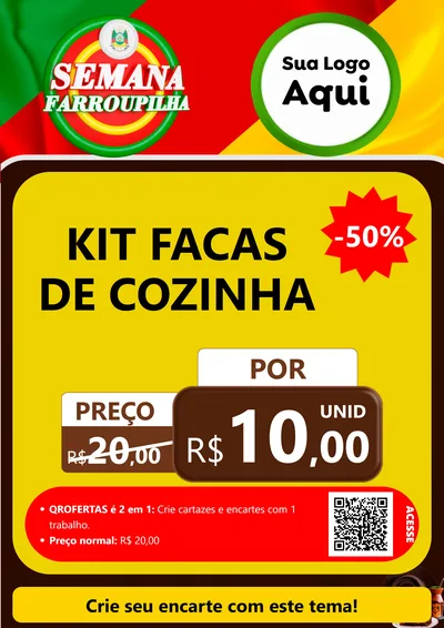 Modelo de Cartaz para Cartaz A4 Vertical com o tema Semana Farroupilha para Utilidades Domésticas