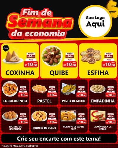 Modelo de Rede Social para Feed Instagram com o tema Fim de Semana da Economia para Salgadaria